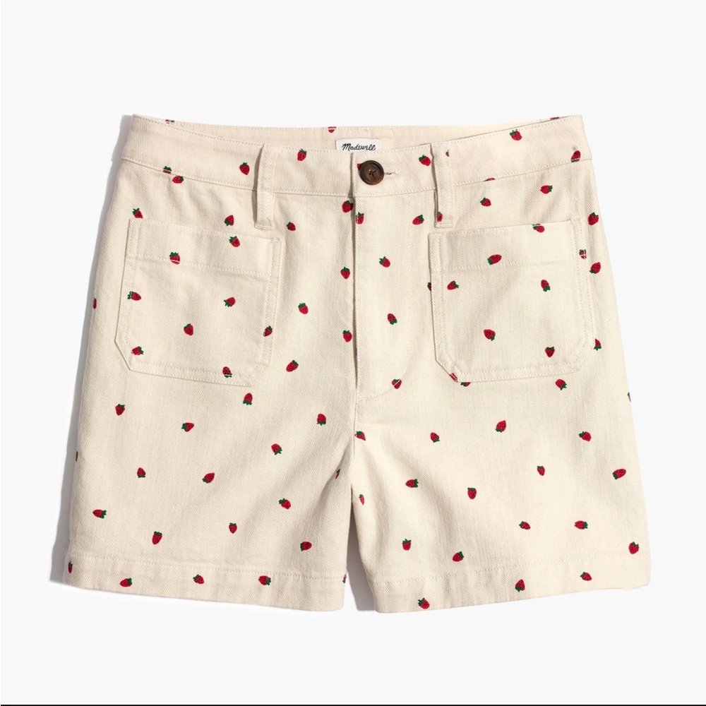 Madewell high waisted strawberry shorts (size 28) great condition!